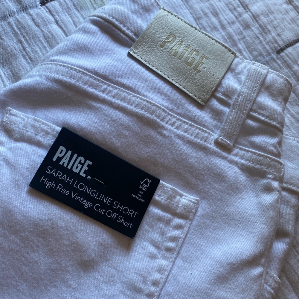 Paige brand new white jean shorts
